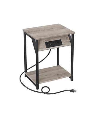 Slickblue Plug-in Series Side Table With Usb Ports And Outlet