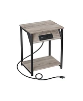 Slickblue Plug-in Series Side Table With Usb Ports And Outlet