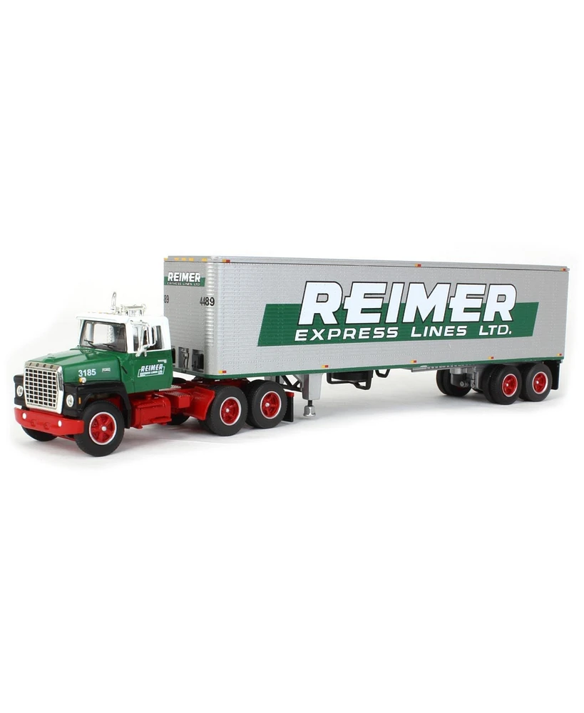 First Gear 1/64 Green Red Ford LN9000 w/ 40' Dry Goods Trailer Reimer Lines Dcp