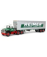 First Gear 1/64 Green Red Ford LN9000 w/ 40' Dry Goods Trailer Reimer Lines Dcp