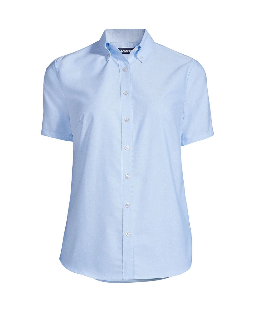 Lands' End Women's Short Sleeve Oxford Dress Shirt