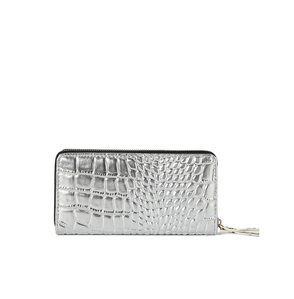 Haute Sauce Women's Metallic Croc Wallet