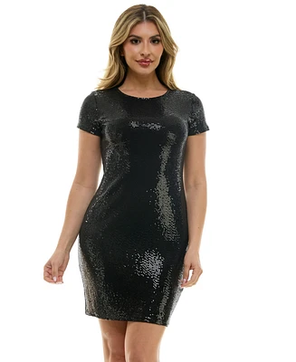 Bebe Women's Mini T-Shirt Disco Dot Dress