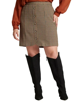 Eloquii Plus Size Button Up Mini Skirt