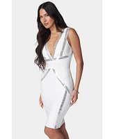 Bebe Women's Bandage Metallic Midi Dress