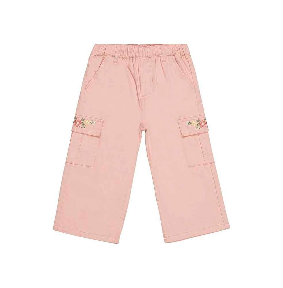 Derek Heart Toddler Girls Woven Bottoms, Silver Pink