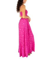 Hurley Juniors' Hibiscus Strapless Side-Cutout Maxi Dress