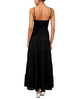 1.state Women's V-Neck Sleeveless Tiered Maxi Dress