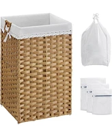 Slickblue Laundry Hamper with 2 Removable Liner Bags & 3 Mesh Laundry Bags, 90L Sturdy Tall Laundry Bin