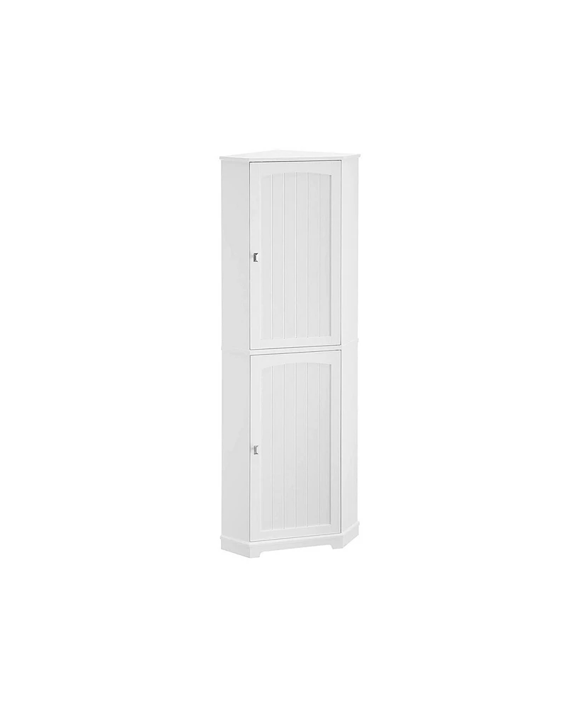 Slickblue Tall Corner Cabinet, Bathroom Storage Cabinet With 2 Doors And 4 Adjustable Shelves