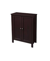 Slickblue Bathroom Floor Storage Cabinet With Double Door Adjustable Shelf