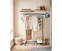 Slickblue Versatile Clothes Rack With Wheels, Extendable Hanging Rail