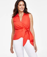 I.n.c. International Concepts Women's Sleeveless Wrap Top, Created for Macy's