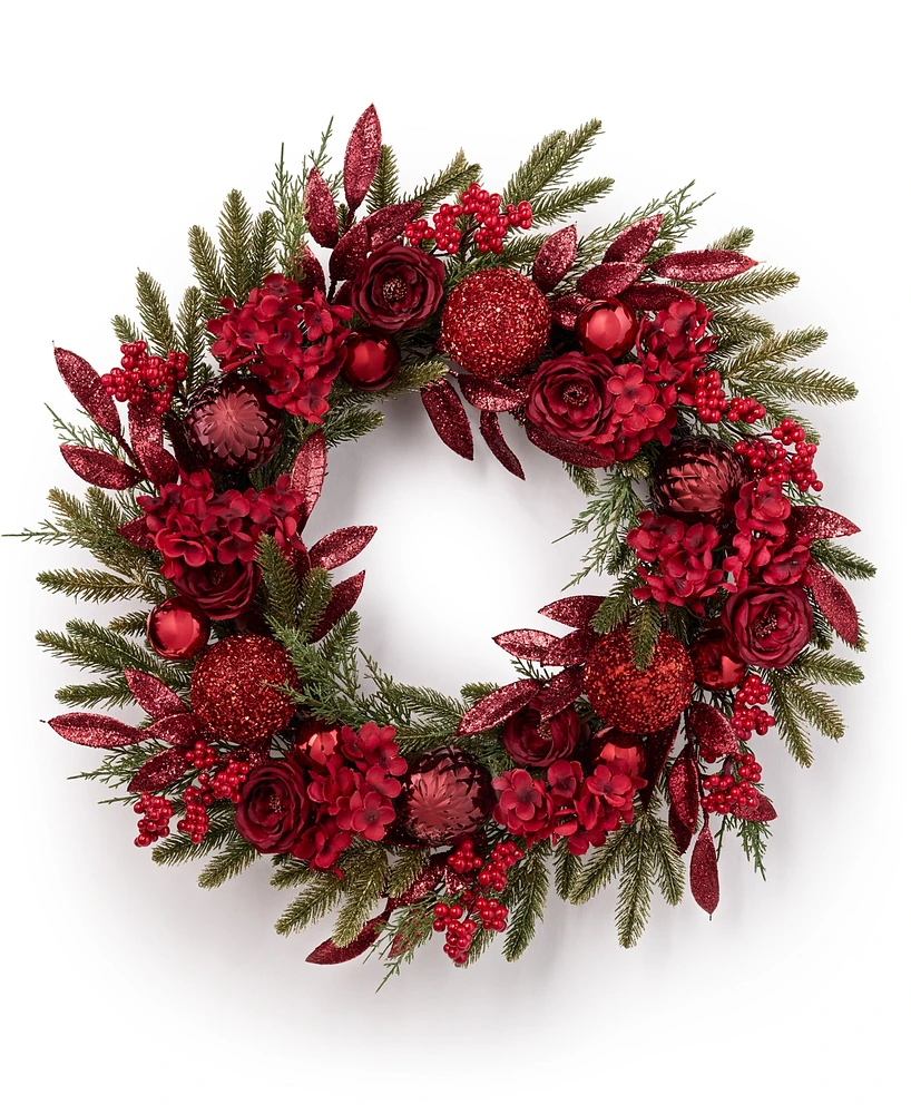 Holiday Lane Royal Holiday Red and Green Wreath, Created for Macy's