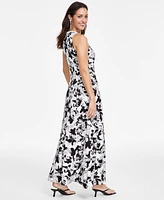 I.n.c. International Concepts Women's Printed Keyhole-Neck Maxi Dress, Created for Macy's