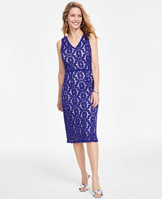 I.n.c. International Concepts Women's Lace V-Neck Midi Dress