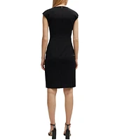 Boss by Hugo Women's Wool Cap Sleeve Slim-Fit Dress