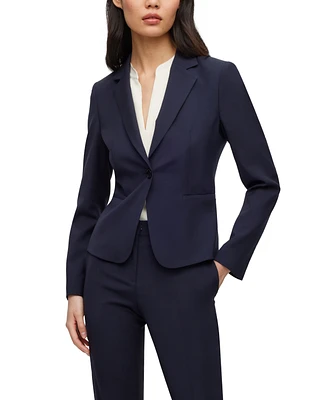 Boss by Hugo Women's Virgin Wool Regular-Fit Button-Up Jacket