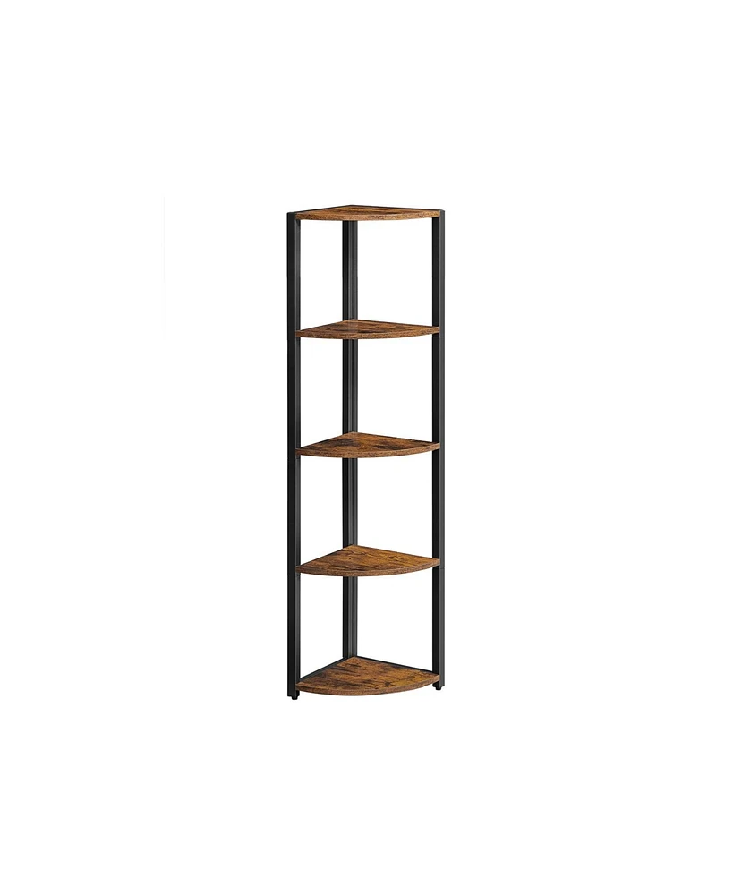 Slickblue 5 Tier Corner Shelf, Corner Bookshelf Small Bookcase