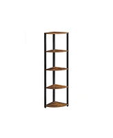 Slickblue 5 Tier Corner Shelf, Corner Bookshelf Small Bookcase