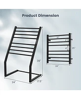 Costway 2-in-1 Towel Warmer Rack Freestanding Wall Mounted with Led Display Built-in Timer