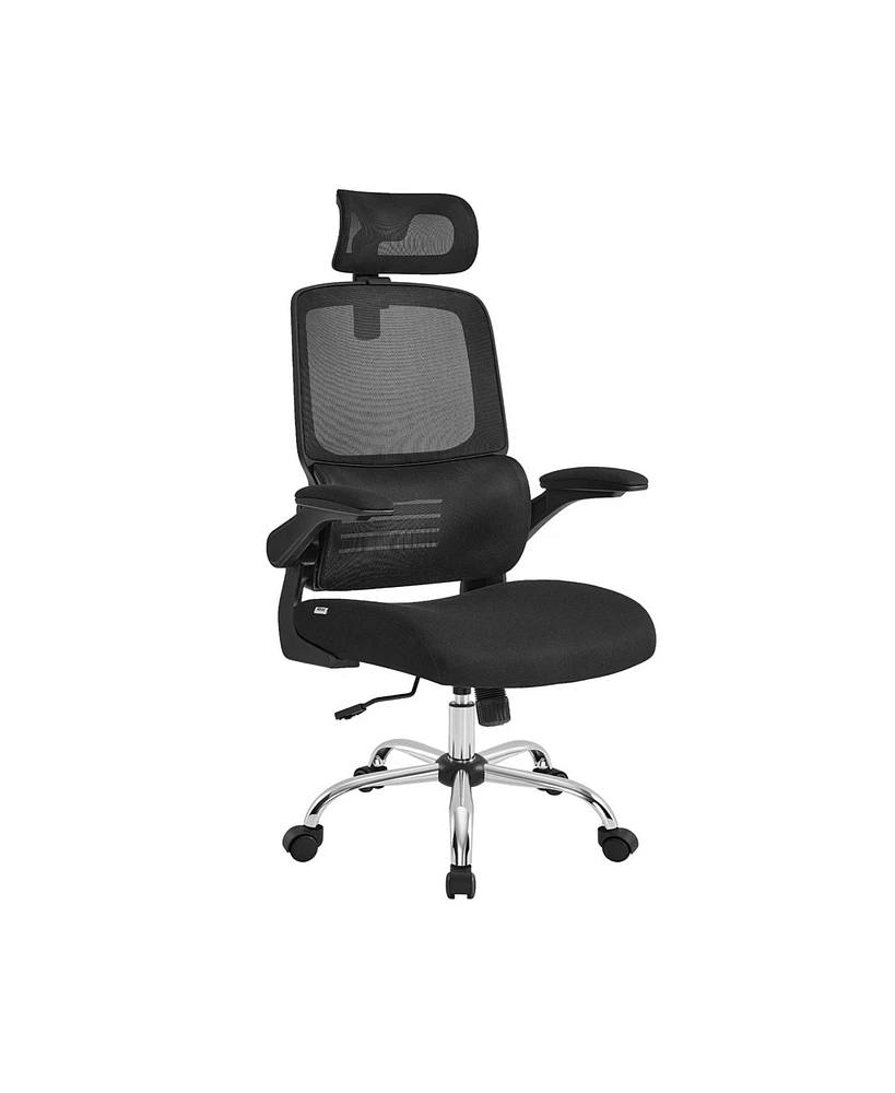 Slickblue Office Chair, Ergonomic Design, Lumbar Support, High Back Desk Mesh Computer Foldable Armrests