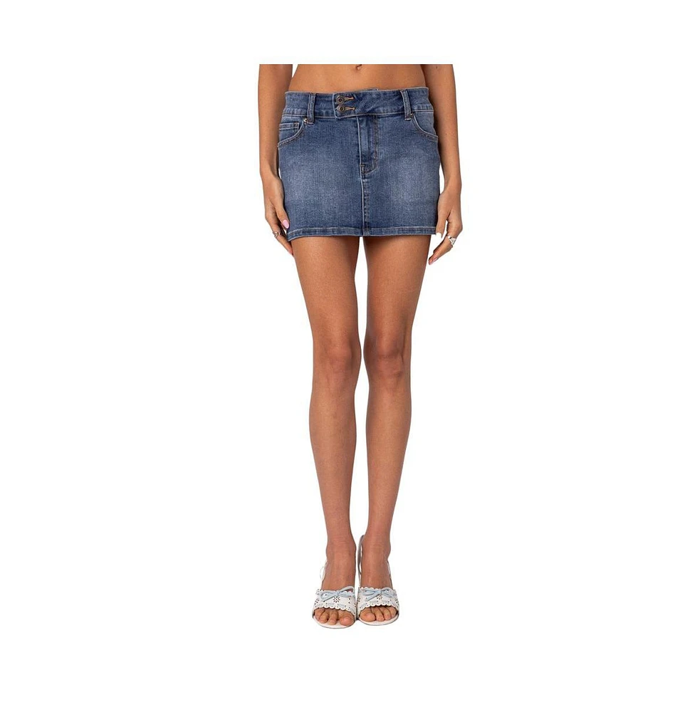 Edikted Women's Eryn Denim Mini Skirt