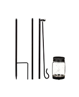 Evergreen Mason Jar Solar Garden Flag Stand, Kd
