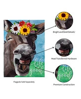 Evergreen Donkey Friend Garden Burlap Flag 12.5 x 18 Inches Indoor Outdoor Decor