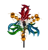 Evergreen 84" Wind Powered Lighted Wind Spinner, Circles & Waves