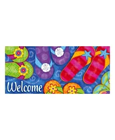 Evergreen Indoor Outdoor Doormat Bundle Set of 5 - Frame and 4 Welcome Seasonal Inserts Spring Summer Fall and Winter