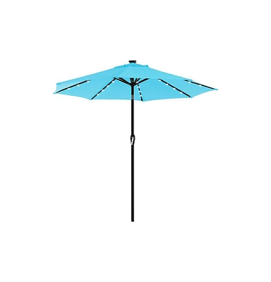 Slickblue Solar Lighted Patio Outdoor Umbrella, 32 Led Lights, with Tilt and Crank Mechanism