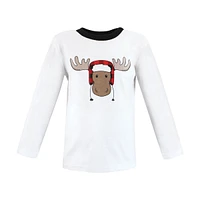 Hudson Baby Baby Boys Long Sleeve T-Shirts, Winter Penguin Moose