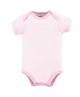 Touched by Nature Baby Girls Organic Cotton Bodysuits 5pk, Cherry Blossom, 0-3 Months