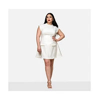 Rebdolls Plus Size Buttercup Short Sleeve Mini Skater Dress