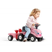 Falk New Holland Girl's Pink Ride-on Tractor with Trailer and Tools