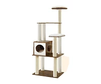 Slickblue Modern Cat Tree for Indoor Cats, Multi-level Cat Condo with 5 Scratching Posts