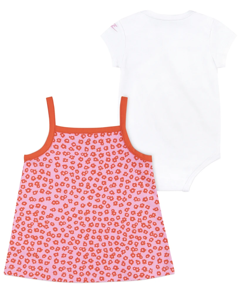 Nike Infant Girls Floral Dress and Bodysuit Set