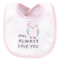 Hudson Baby Infant Girl Cotton and Polyester Bibs 10pk, One