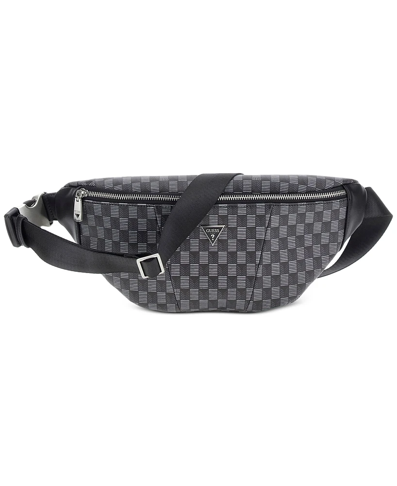 Guess Men's Jet Set Checker Logo Belt Bag