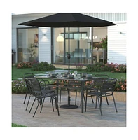 Keegan 19.25" Diameter Universal Sunburst Pattern Cement Patio Umbrella Base With Weatherproof Plastic Polymer Coating