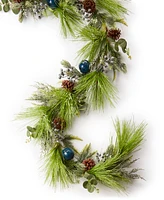 Holiday Lane Green Garland with Blue Berries, Created for Macy's