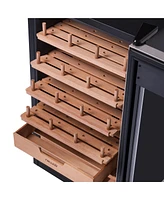 Newair x Boveda 500 Count Electric Humidor, Spanish Cedar Shelves with Temperature Control, Cigar Humidor Box with Built-In Boveda Humidity Control in
