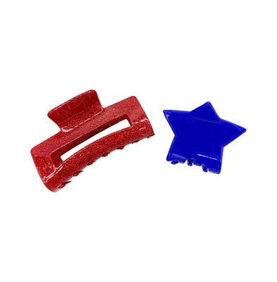 Headbands of Hope Clip Set - Red + Blue Star - Assorted pre