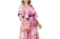 Kiyonna Plus Mediterranean Breeze Maxi Dress with Pockets