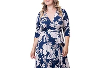 Kiyonna Plus Signature Print Wrap Dress