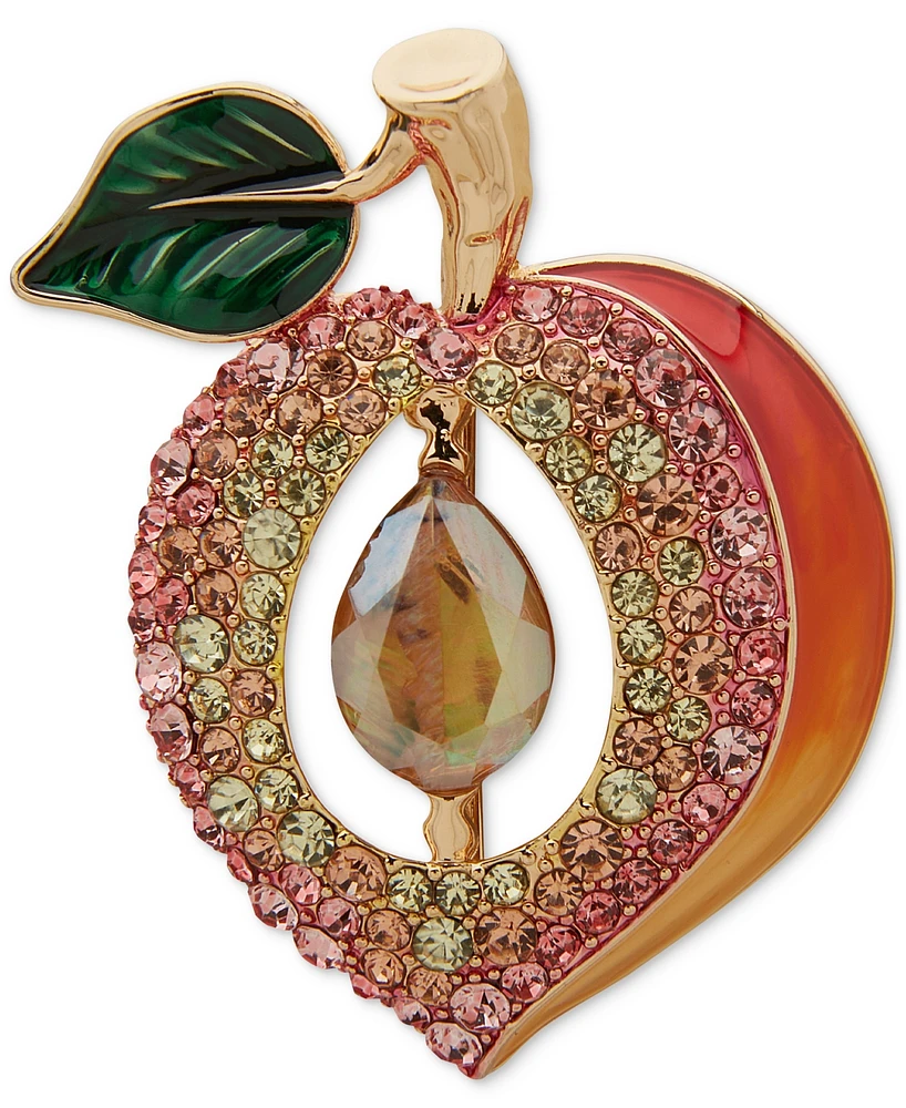 Anne Klein Gold-Tone Crystal Enamel Fruit Pin