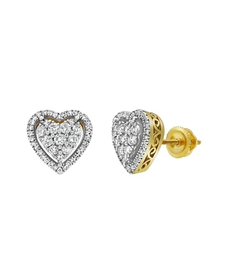 LuvMyJewelry Heartland Bling 14k Yellow Gold 0.62 cttw Certified Natural Diamond Stud Earring for Men/Women, Screw Back
