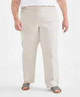 Jm Collection Plus Curvy-Fit Straight-Leg Pants, Created for Macy's