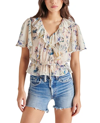 Steve Madden Women's Brighton Ruffled Peplum Top